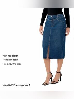 Edited by Hunter McGrady Women's Denim Midi Skirt High-Rise Fit Sz 10 NWT